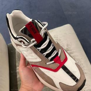 意大利奥莱 fendi 男士大logo休闲运动鞋 白色 7 8码（41 42码）