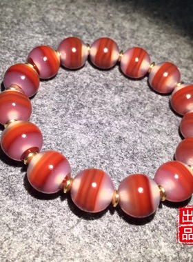 巴西红色朱砂玛瑙手串