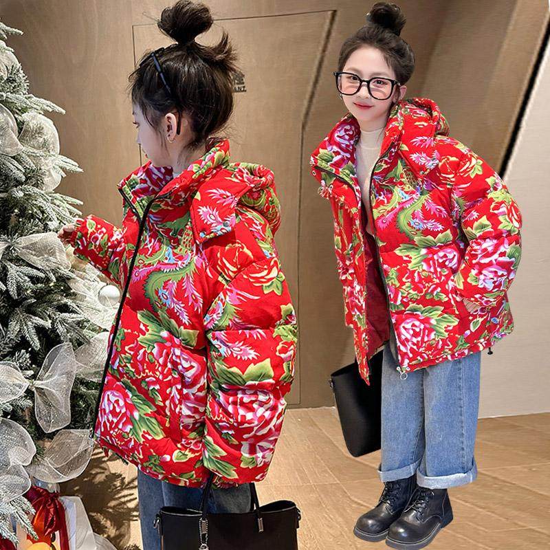 女童东北大花棉袄儿童冬季加厚保暖羽绒棉衣外套女孩大童冬装棉服,童装/婴儿装/亲子装,棉袄/棉服,淘宝优惠券,粉丝福利购,淘宝优惠卷