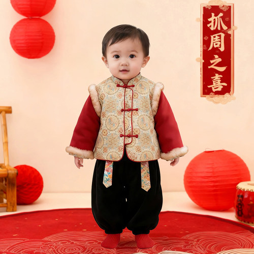 周岁男宝礼服儿童汉服男童拜年服