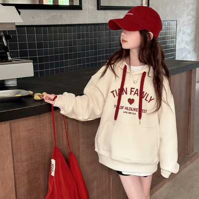 女童卫衣加绒秋冬款2025新款洋气