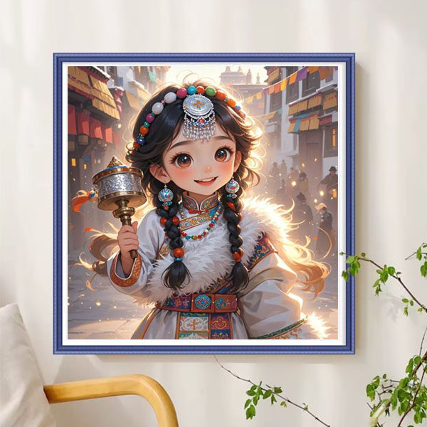 2026新款笑容治愈阳光小卓玛十字绣线绣自己绣可爱风刺绣可做抱枕,居家布艺,十字绣套件,淘宝优惠券,粉丝福利购,淘宝优惠卷