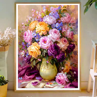 原创版权高颜值莫奈花卉繁花似锦十字绣2026新款满绣刺绣diy手工