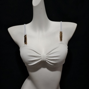 性感小胸比基尼白色泳衣高级链条单件内衣辣妹海边度假 游泳装