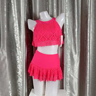 青少年少女分体泳衣夏新款显瘦保守裤裙泳装学生游泳中大童比基尼