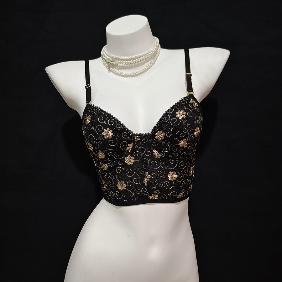 小码内衣辣妹鱼骨胸衣辣妹小胸短款骨衣绣花薄款文胸塑身内衣胸罩