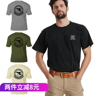 新款大码全棉透气男格洛克GLOCK军迷欧洲IPSC俱乐部定制短袖T恤