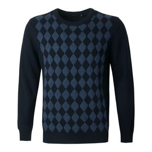 男士 伦敦雾专柜正品 线衣纯羊毛提花圆领毛衣LW15KS225 FOG LONDON