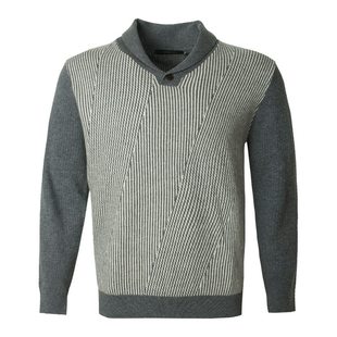 针织线衫 LONDON 男士 伦敦雾正品 纯羊毛提花翻领毛衣LW15KS221 FOG