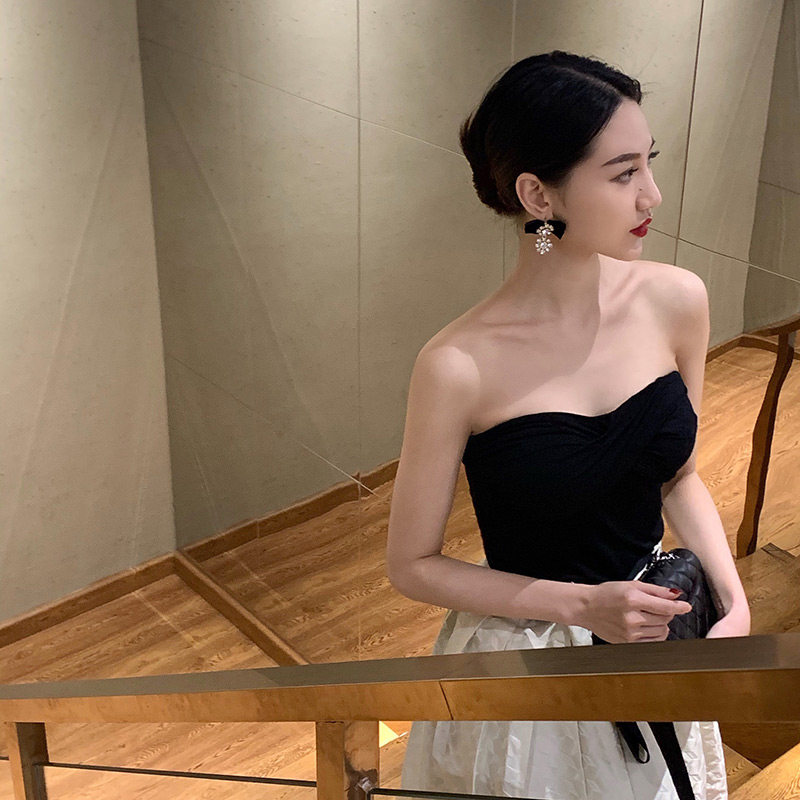 宛宛大大简约弹力修身显瘦交叉百搭抹胸轻柔莫代尔面料裹胸,女装/女士精品,抹胸,淘宝优惠券,粉丝福利购,淘宝优惠卷