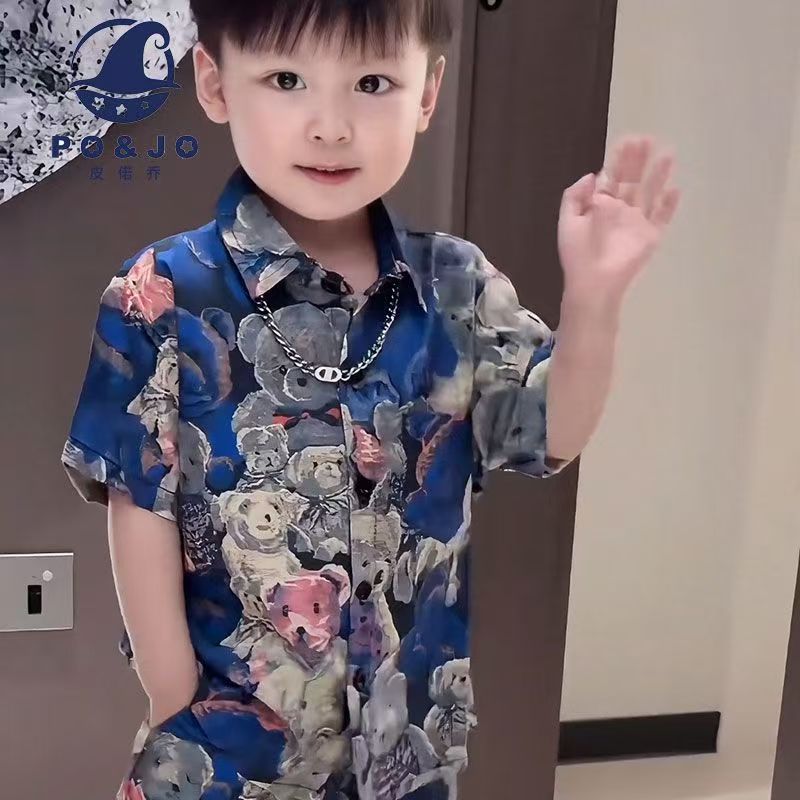 男童夏装衬衫套装夏威夷沙滩服亲子旅游穿搭宝宝衣服