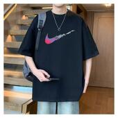 上衣港风宽松休闲潮牌体恤衫 新款 韩版 潮流简约半袖 短袖 t恤男夏季