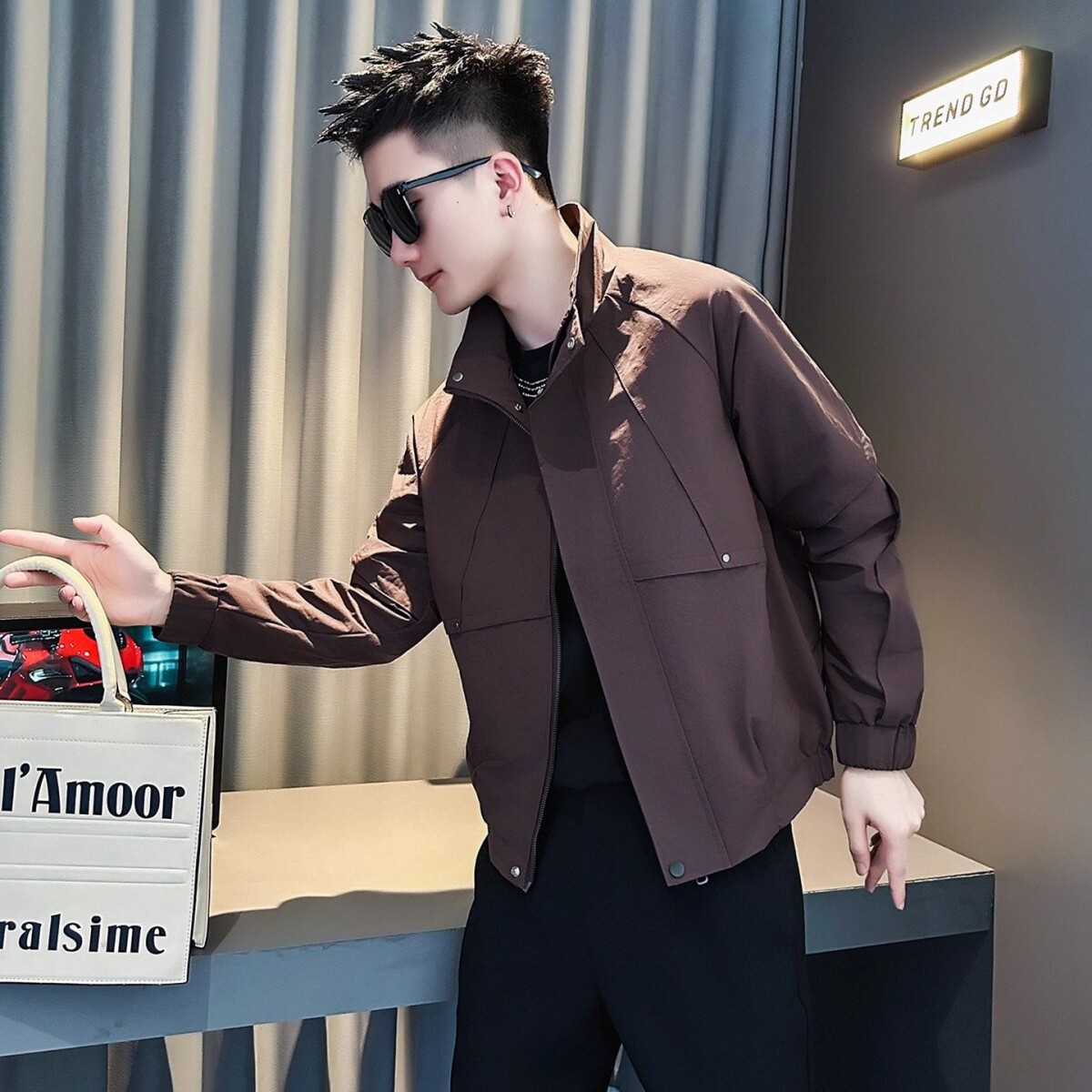 春秋款痞帅炸街夹克男款潮流薄款上衣2025新款时尚高级感潮牌外套