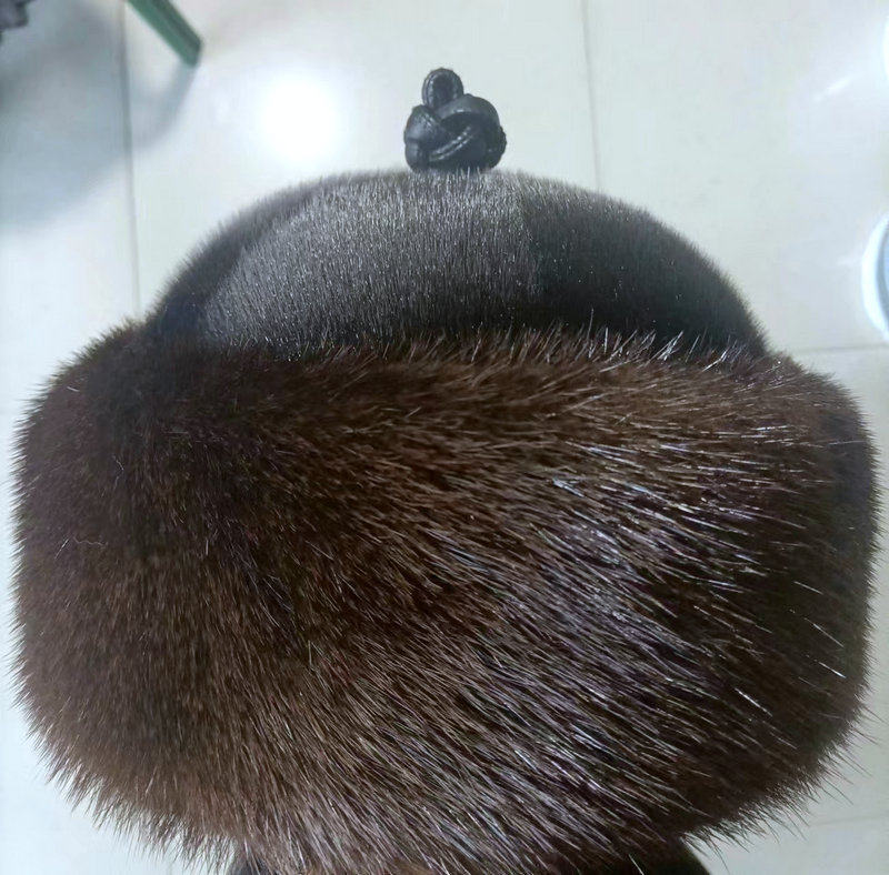 水獭帽子男进口整张水獭皮帽貂皮帽水貂帽王爷帽冬季保暖帽真皮帽