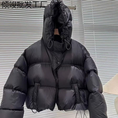 跨境羽绒棉服2025新款短款冬季连帽加厚韩版面包小个子宽松棉袄外