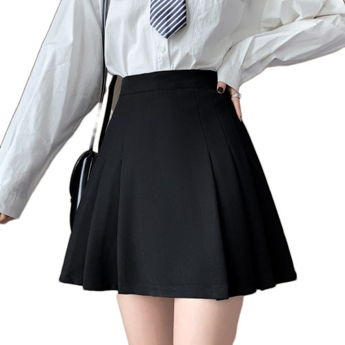 学院风百褶裙女2024秋季新款气质显瘦黑色短裙垂感显瘦a字半身裙