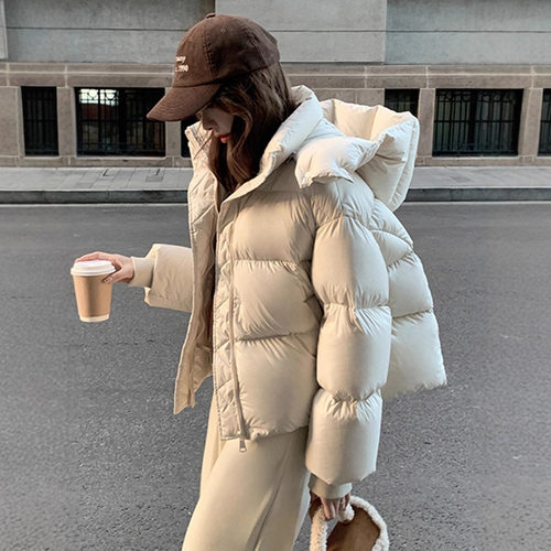 2025新款羽绒棉服小个子加厚棉衣面包服外套宽松冬季棉袄子