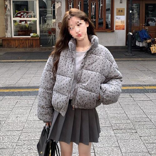 2025新款冬季超好看碎花棉服女学生小个子波点棉袄短款棉衣