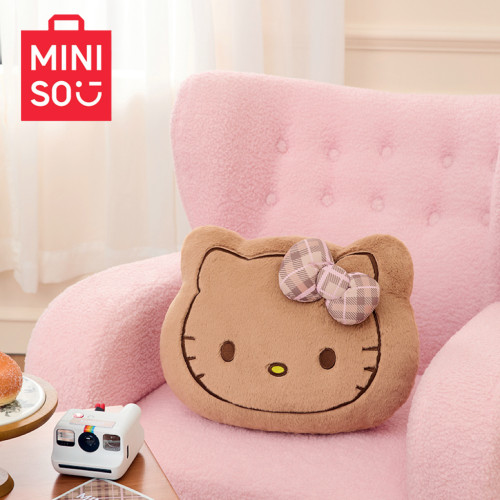 MINISO名创优品三丽鸥家族复古格纹系列抱枕HelloKitty玩偶靠垫