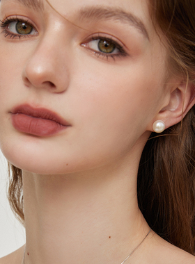 aviho fever同款天然珍珠耳钉简约百搭日常经典耳环925银针养耳洞