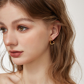 aviho 极简时髦波浪圈金属耳环高级感百搭ins风气质耳钉耳圈女