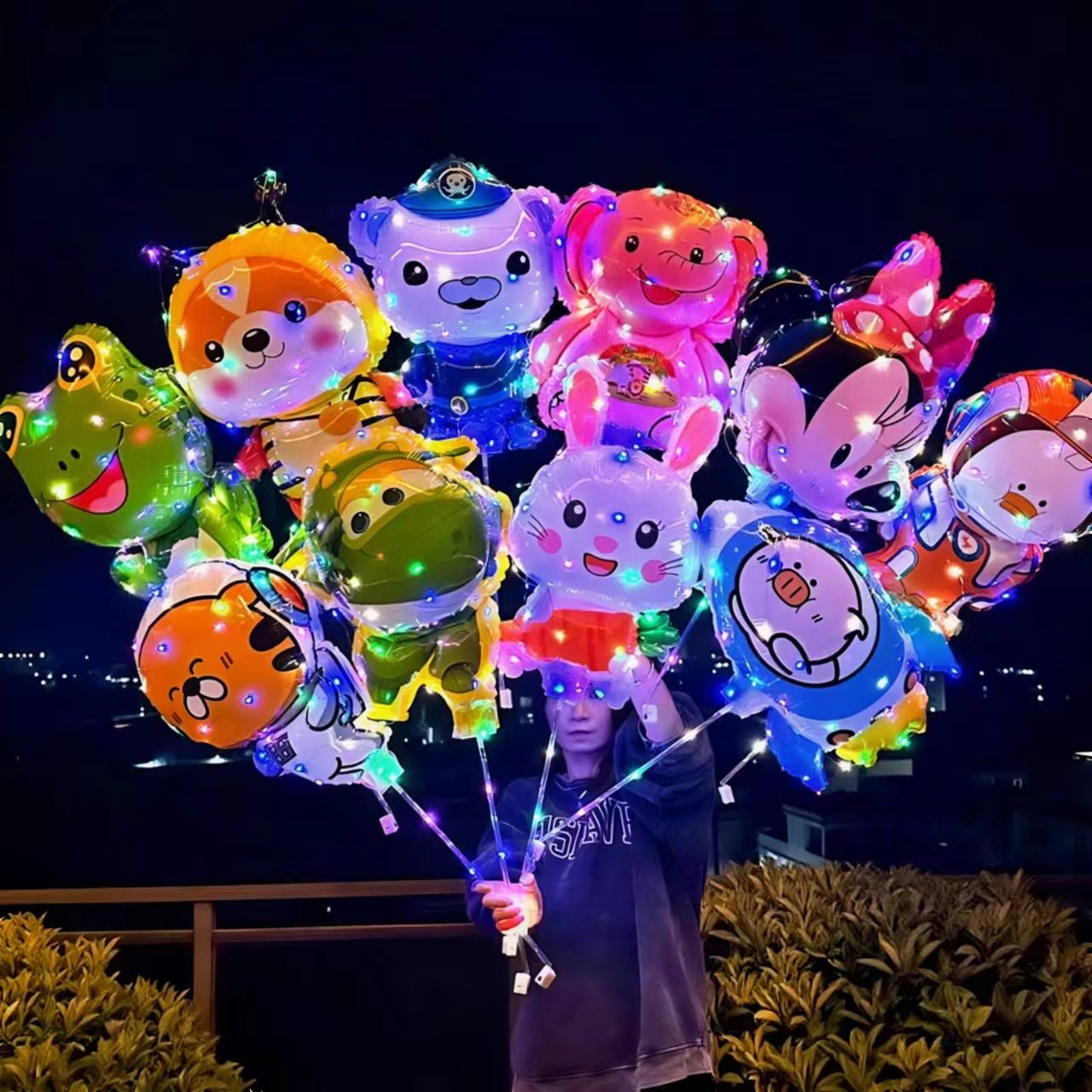 大号暑假发光卡通夹片气球手持托杆卡通夜光儿童玩具礼物厂家批发,童装/婴儿装/亲子装,假发,淘宝优惠券,粉丝福利购,淘宝优惠卷