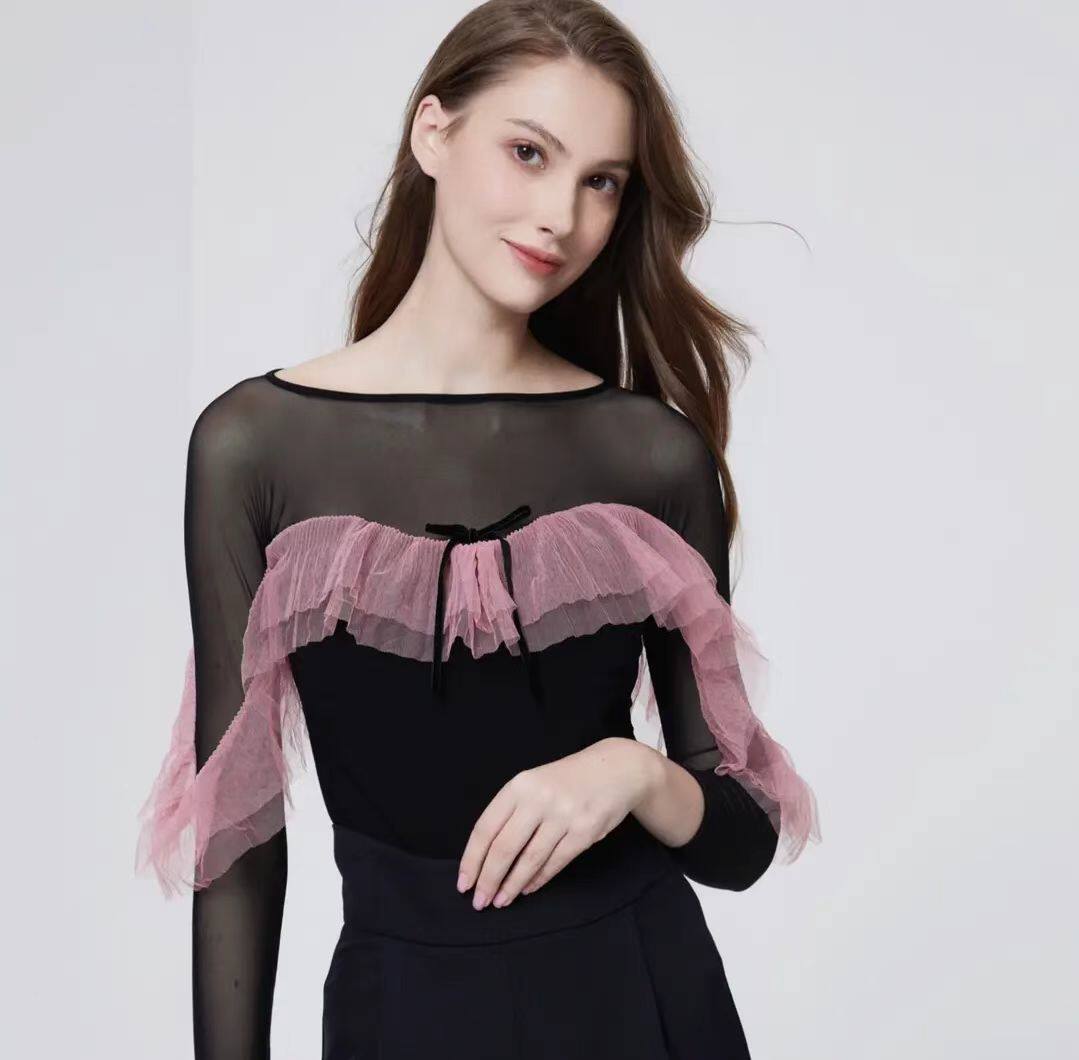 YHA舞服女士上衣摩登舞练习服
