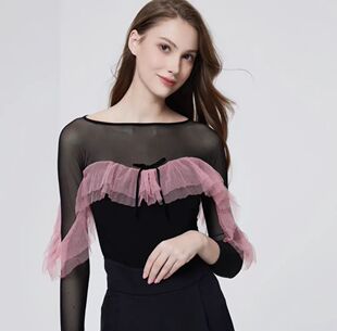 YHA舞服女士上衣新款连体摩登舞练习服原创设计国标舞服拉丁舞