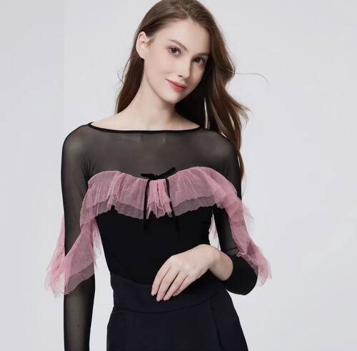YHA舞服女士上衣摩登舞练习服