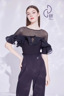 YHA舞服摩登舞练习服连体上衣女新款设计国标舞衣拉丁舞服装定制