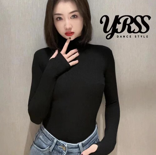 YRSS舞服摩登舞上衣女士高领软棉新款设计师原创设计拉丁舞练习服