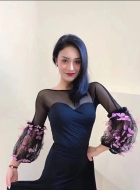 YHA艺华摩登舞服连体上衣女士长袖新款原创设计国标拉丁舞练习服