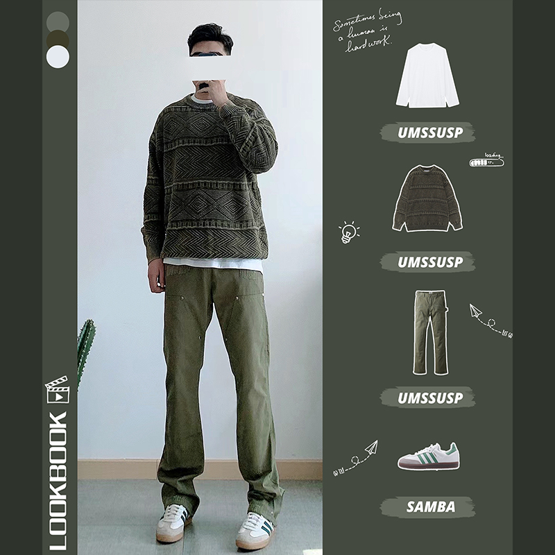 美式高街水洗做旧休闲长裤