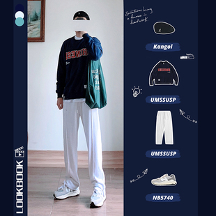 UMSSUSP 日潮圆领重磅棉圈卫衣男青年CHINESE贴布刺绣上衣 秋款