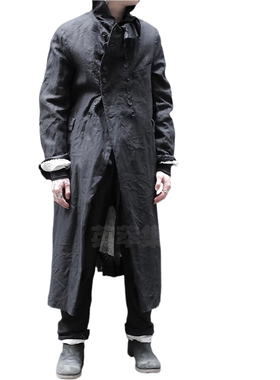 Elena Dawson原创设计复古摩登高级感绅士风双排扣纯亚麻西装外套