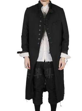 Elana Dawson工匠风羊毛八粒扣戗驳领单排扣美式古典廓型大衣风衣