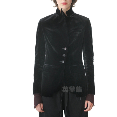 丝绒复古哥特法式收腰女西装