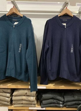 ^棵米0素家秋冬情侣款立领拉链针织开衫宽松慵懒毛衣外套479731