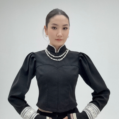 【黛尔玛精品服饰4】四季新款民族风时尚日常套装短款外套D9174