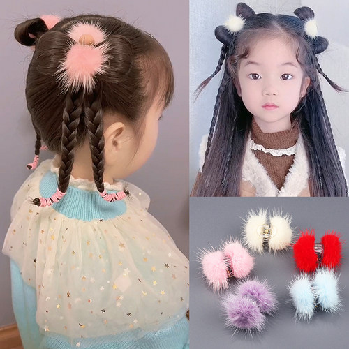 可爱儿童貂毛抓夹毛绒绒