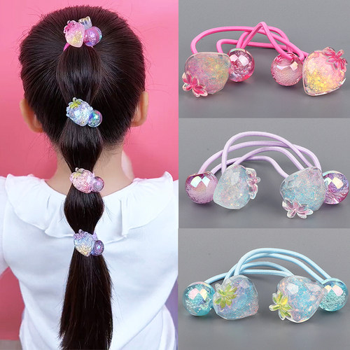 儿童高弹力渐变草莓皮筋