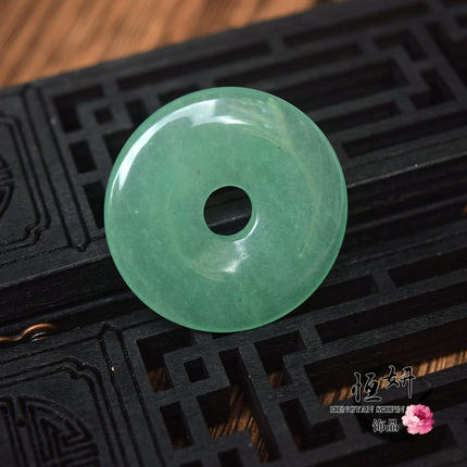 20-50mm天然石绿东陵平安扣吊坠东陵玉背云挂件 diy饰品材料配饰
