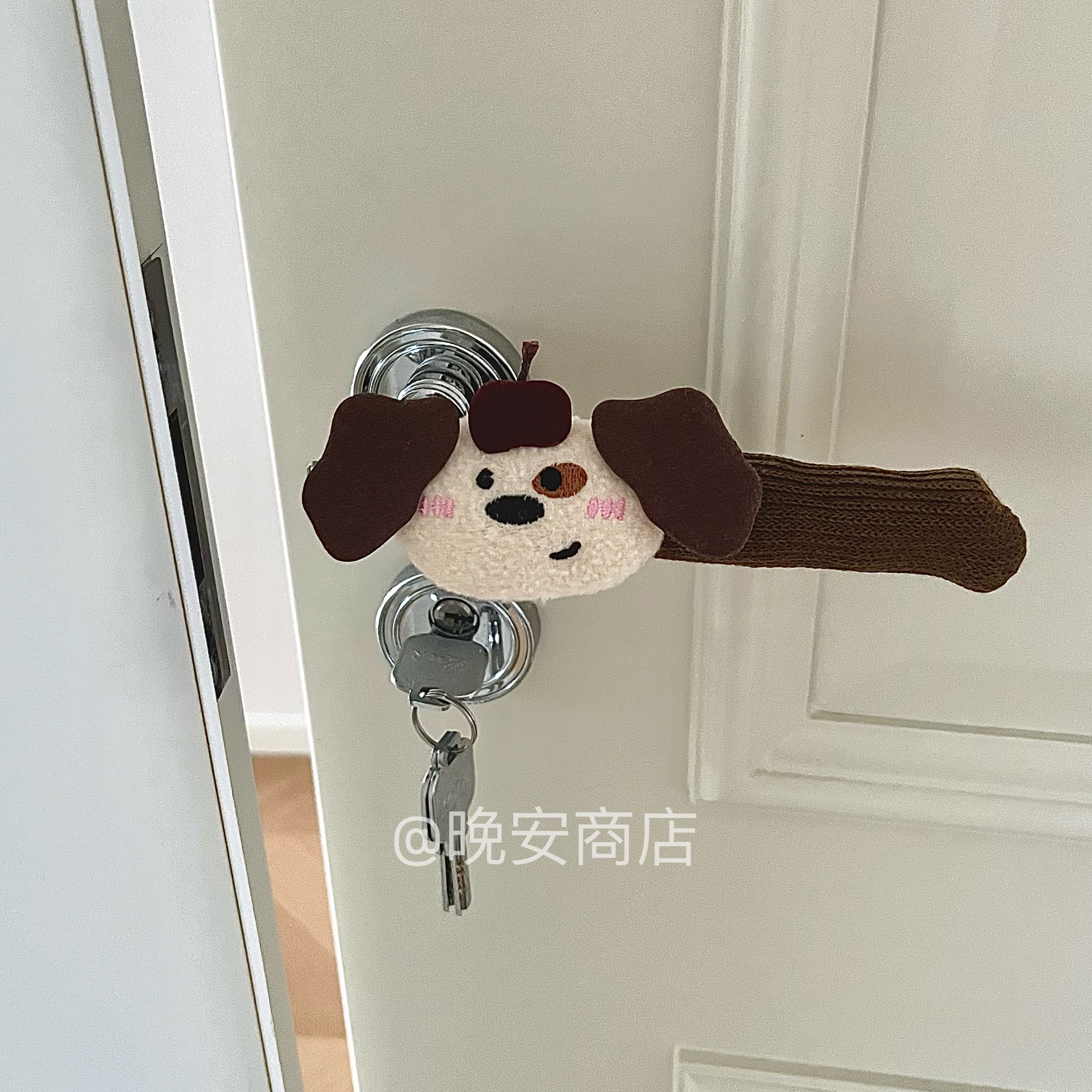 苹果小狗门把手套 可爱门把手套防静电防磕碰防撞门手握保护儿童