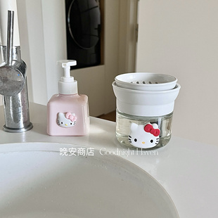 kitty厨房洗洁精分装瓶高颜值玻璃按压瓶家用按压式洗洁精瓶