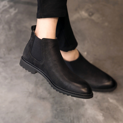 复古真皮马丁靴男头层牛皮中帮鞋