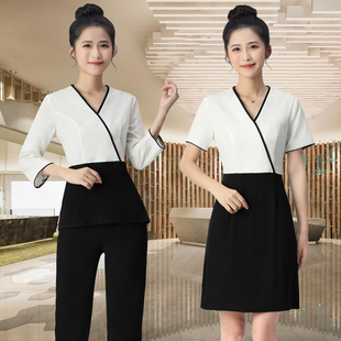 美容院月嫂工作服弹力高端女套装美容师店长月子中心气质干练套装