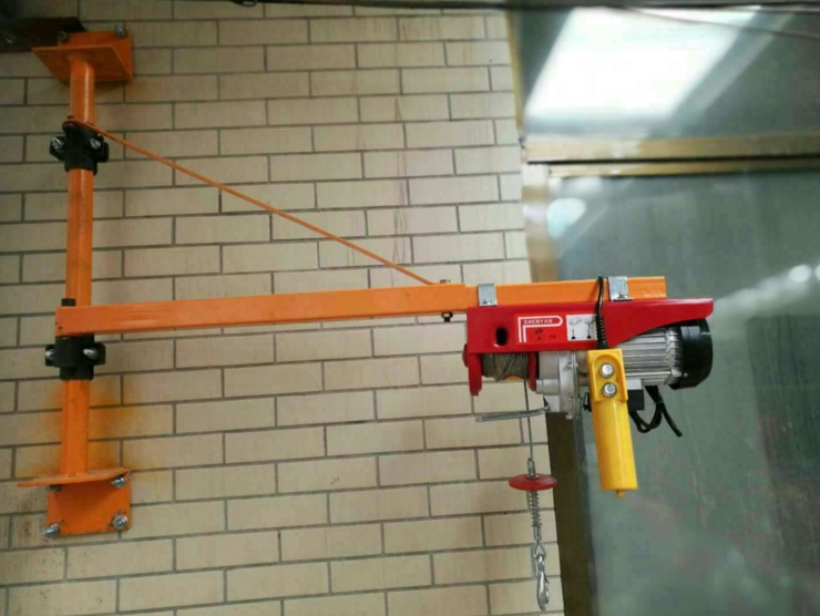 微型电动葫芦专用支架/220家用小吊机/简易探臂立柱微电支架