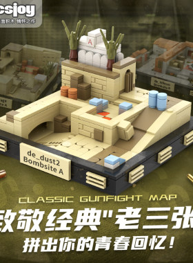 CS周边炙热沙城地图积木模型收藏