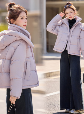 现货2025冬装时尚新款面包服保暖加厚棉衣外套百搭显瘦棉服连帽潮