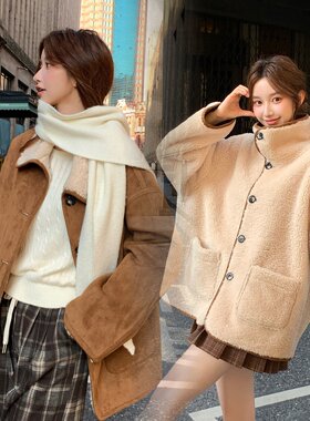 现货秋冬2025新款仿羊羔毛皮毛一体两面穿外套2596-P235控358